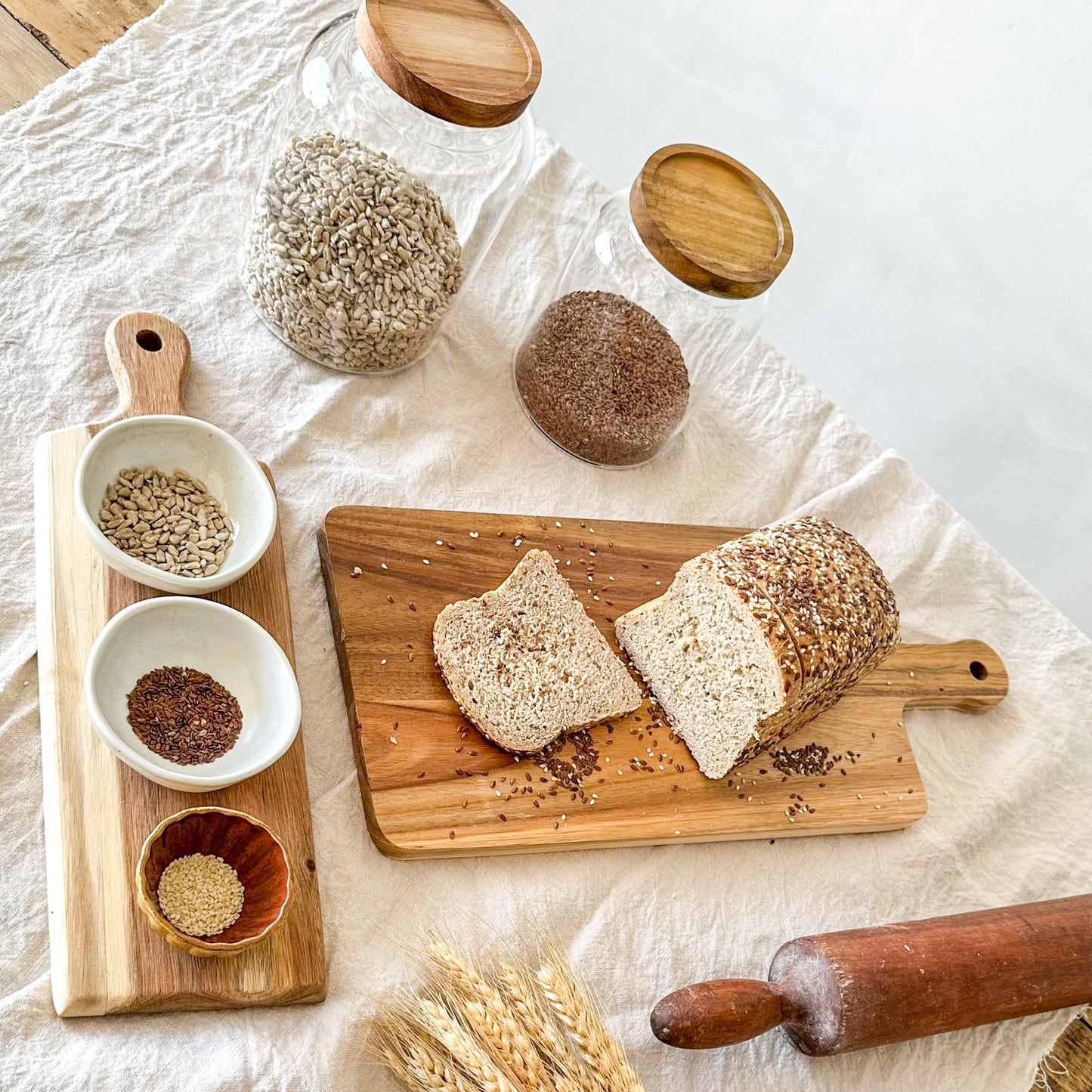 Frasco vidrio tapa madera frasco Frank Home Chile