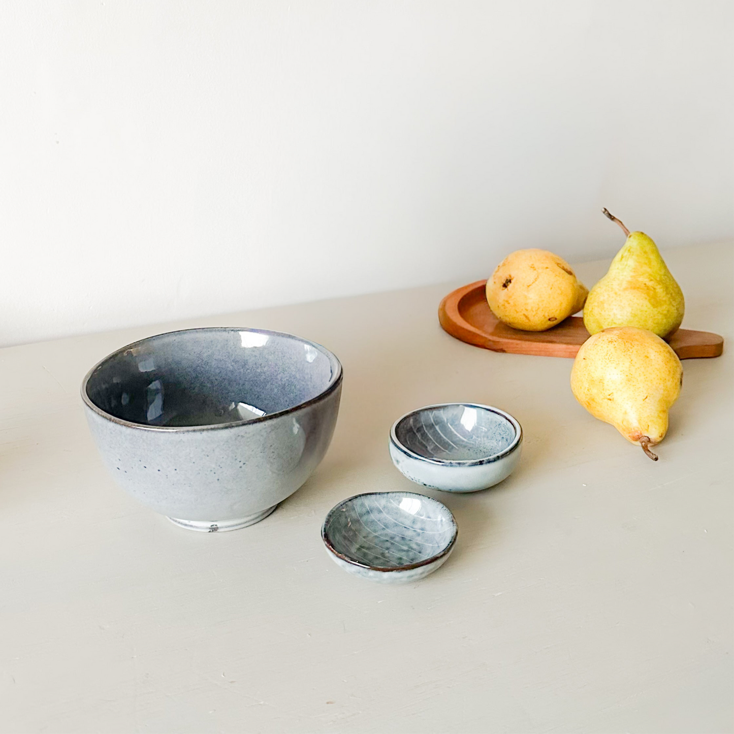 Pack bowl y pocillos cerámica rústicos 3 unidades