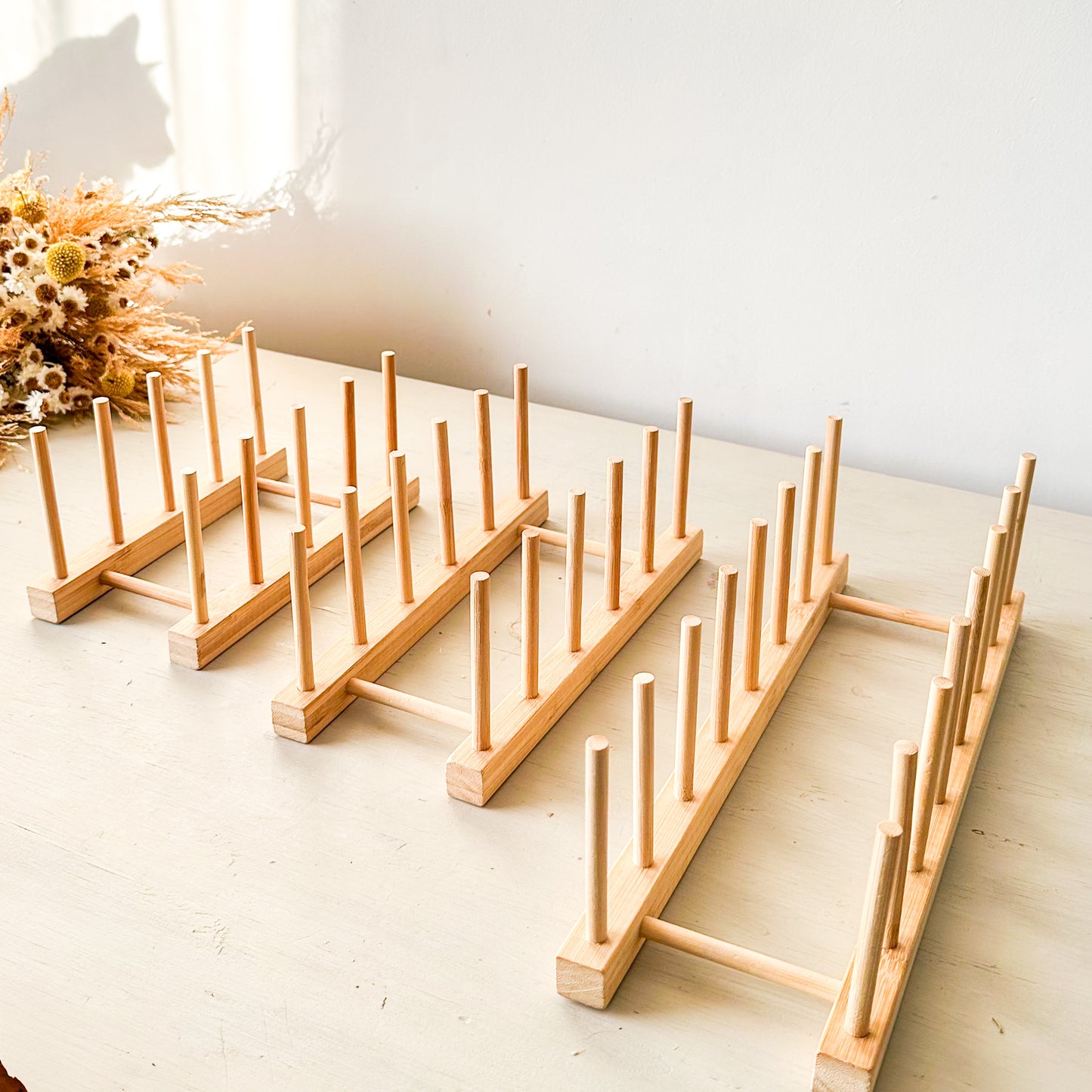 Soporte Organizador Platos Vajilla Bambú 34.5cm - 4 Tamaños Soporte Frank Home Chile