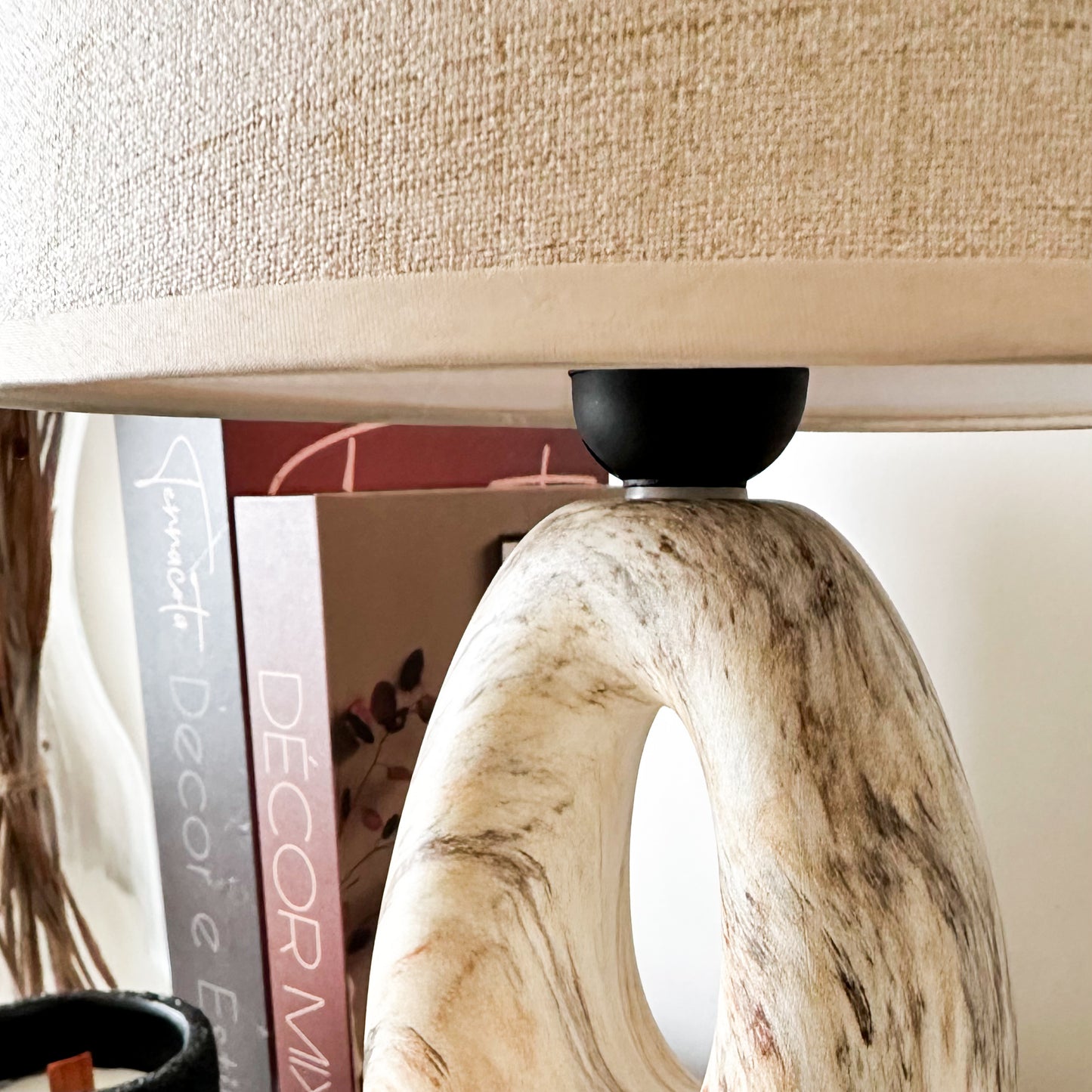 Lámpara Cerámica Mármol Lampara de mesa Frank Home Chile