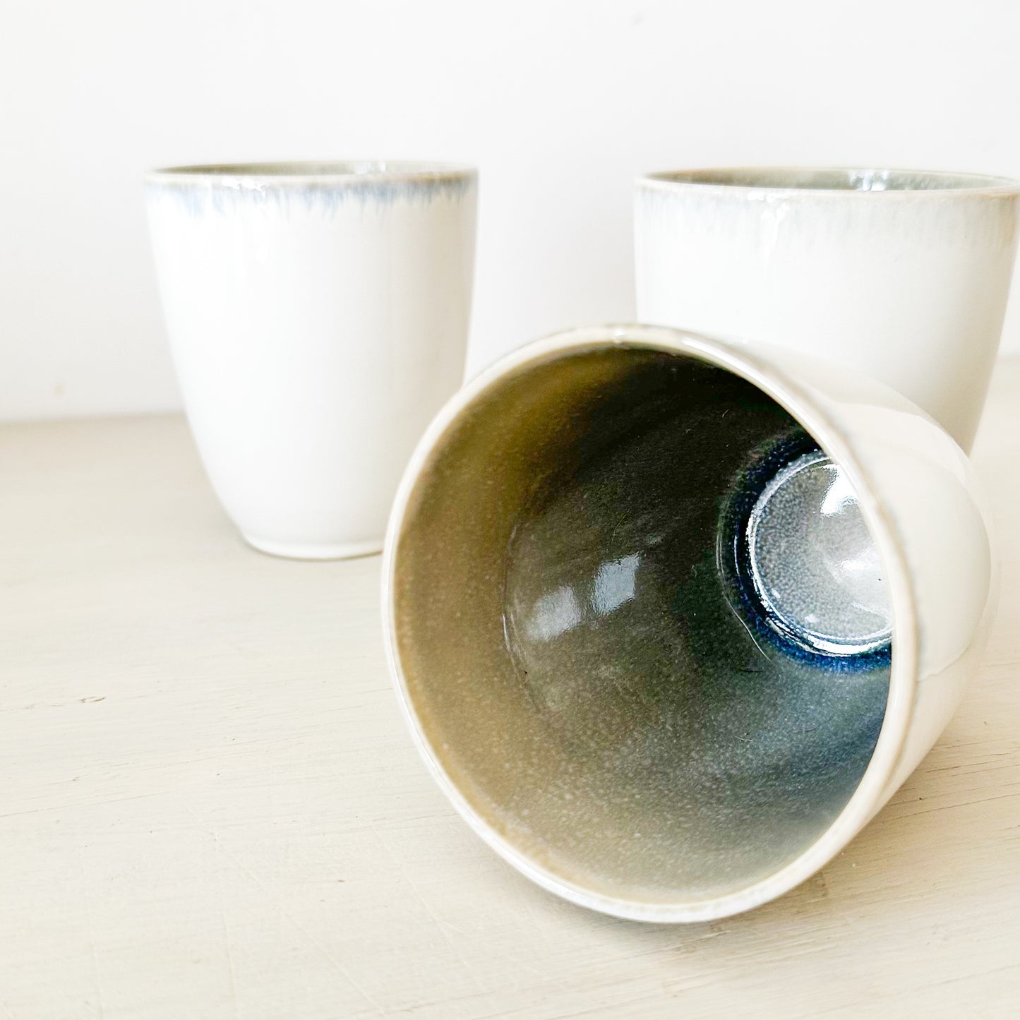 Set 6 Vasos Cerámica Aura 300ml Celeste Verde Café - Destonalizado Vasos Frank Home Chile