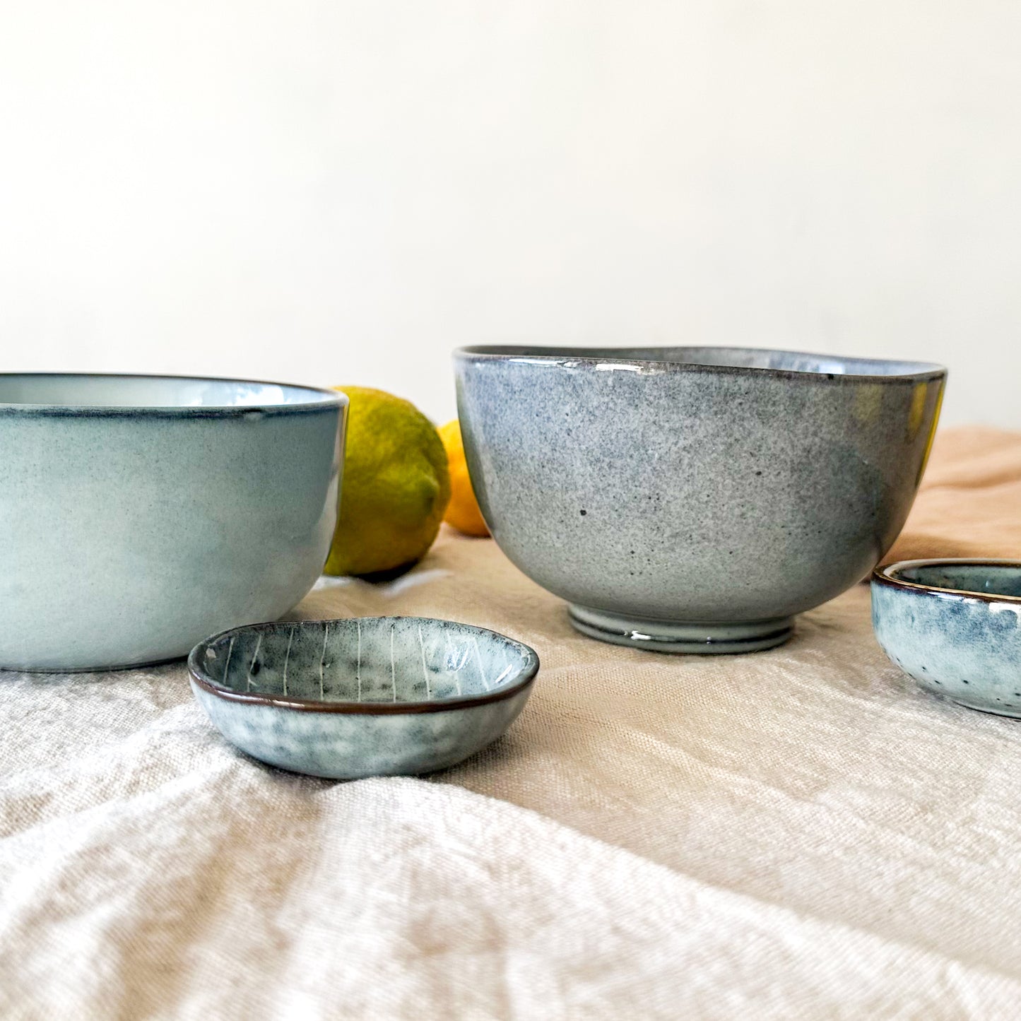 Pack bowl y pocillos cerámica rústicos 4 unidades