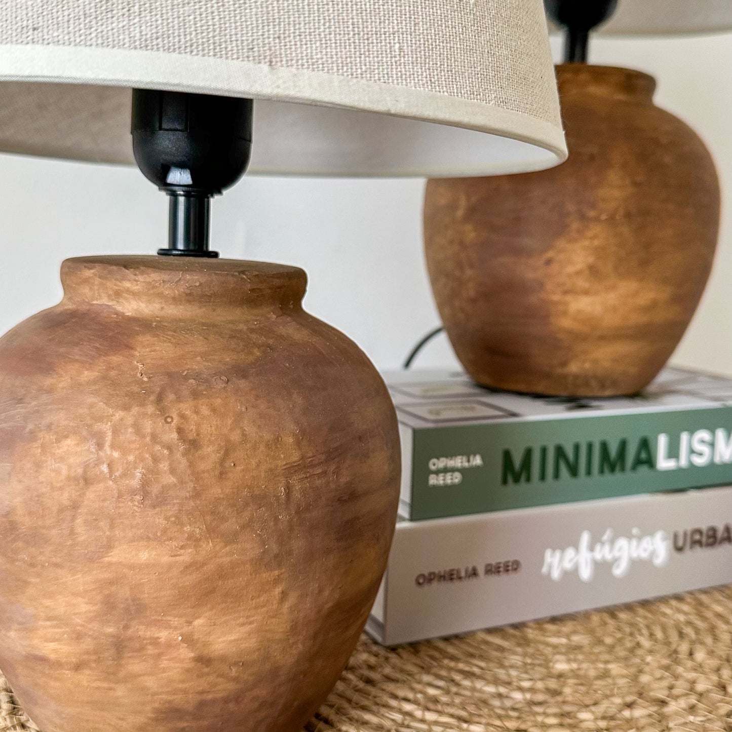 Lámpara de Sobremesa Rústica Oval Lampara de mesa Frank Home Chile