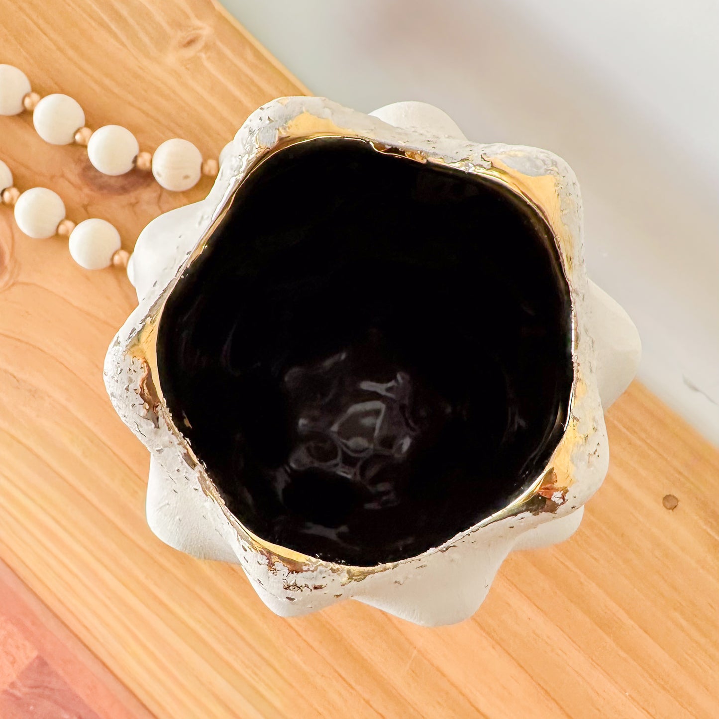 Jarrón Organico Nódulos Cerámica Blanco Jarrón Frank Home Chile