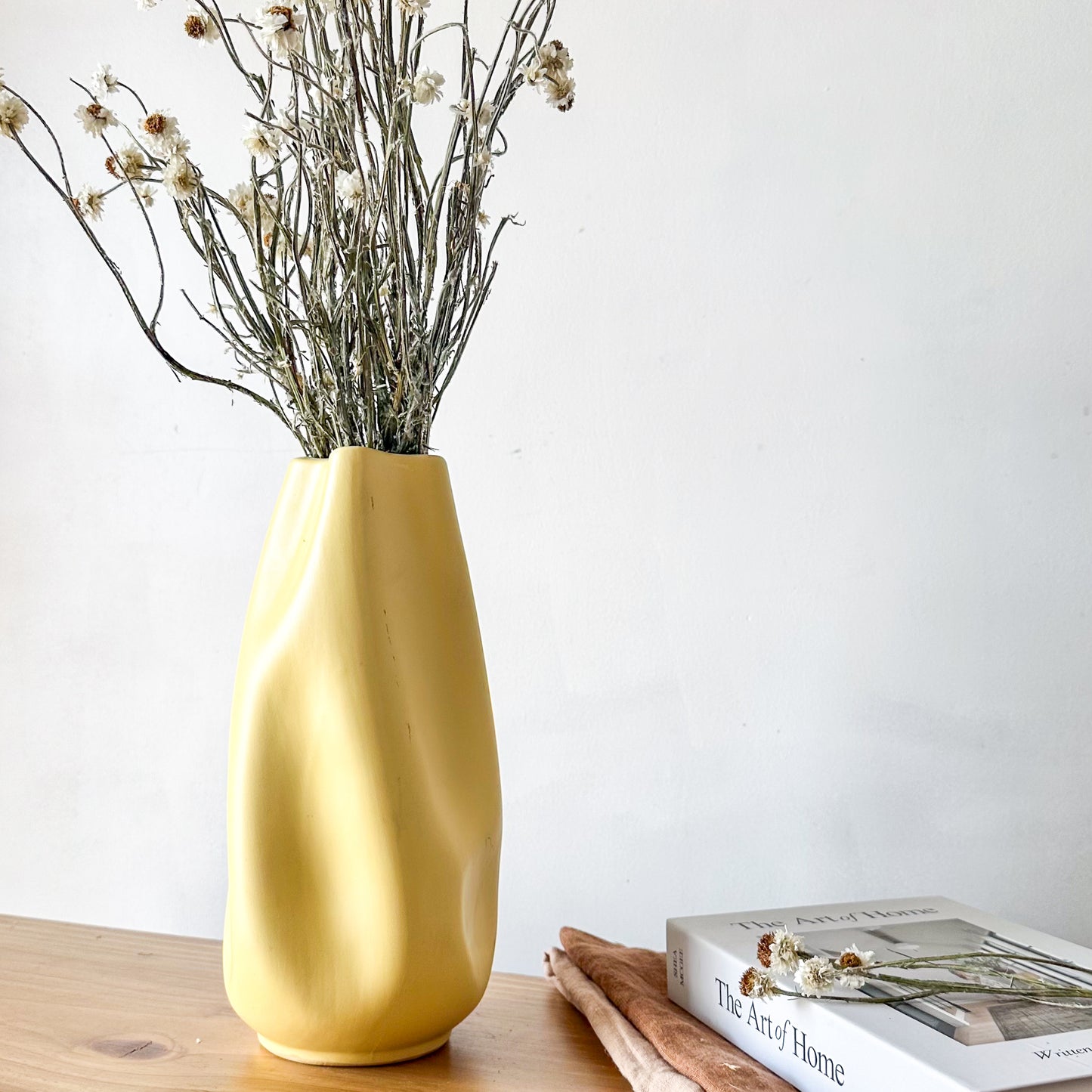 Florero Cerámica Abstracto Amarillo Mantequilla Florero Frank Home Chile