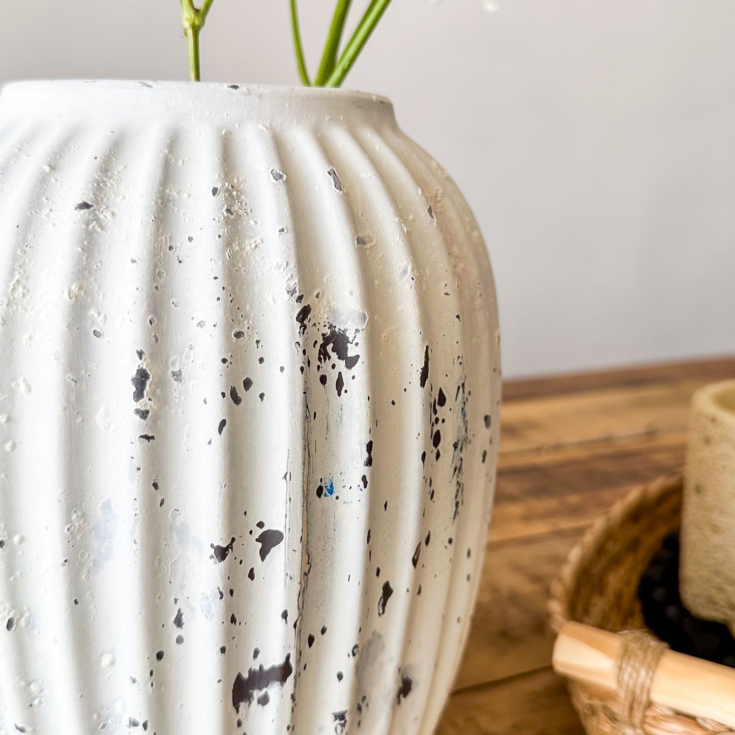 Florero Acanalado Desgastado Rústico Florero Frank Home Chile