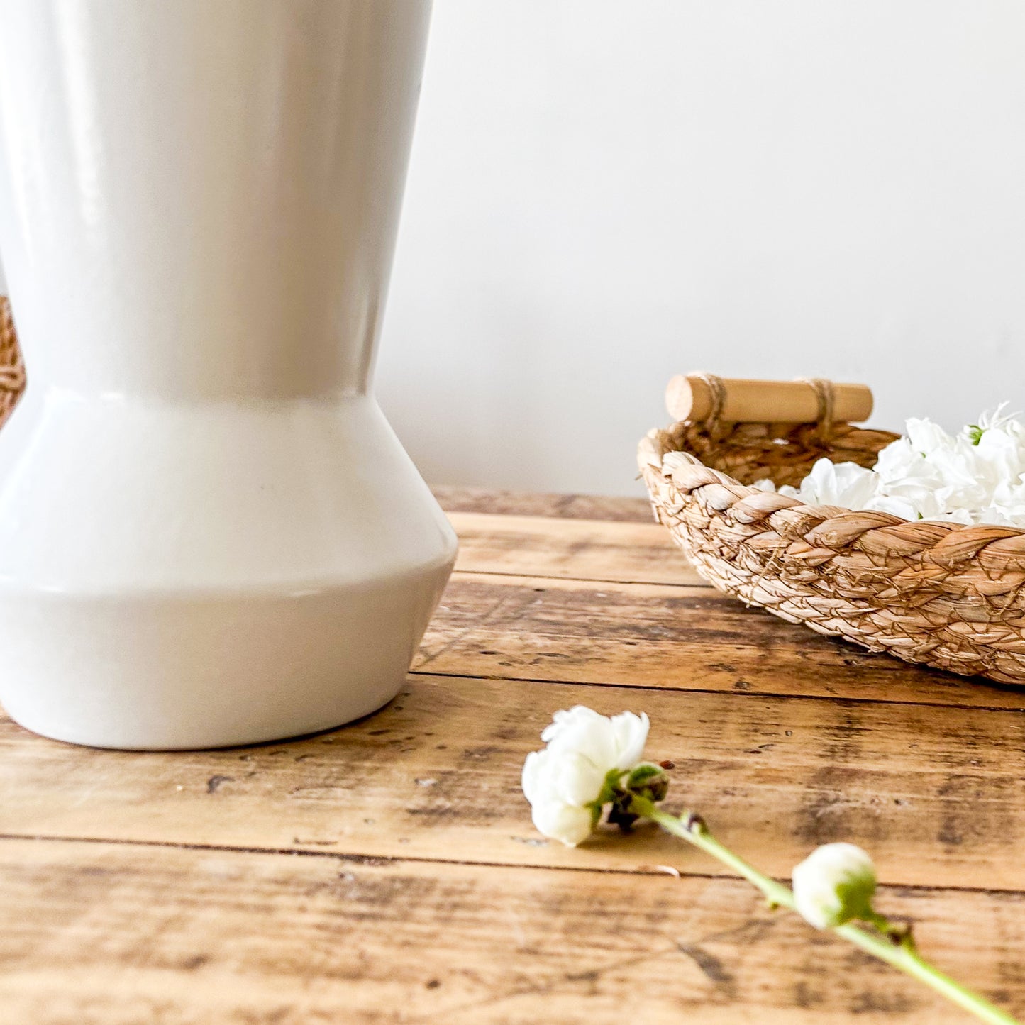 Florero Cerámica Vasija Blanca Florero Frank Home Chile