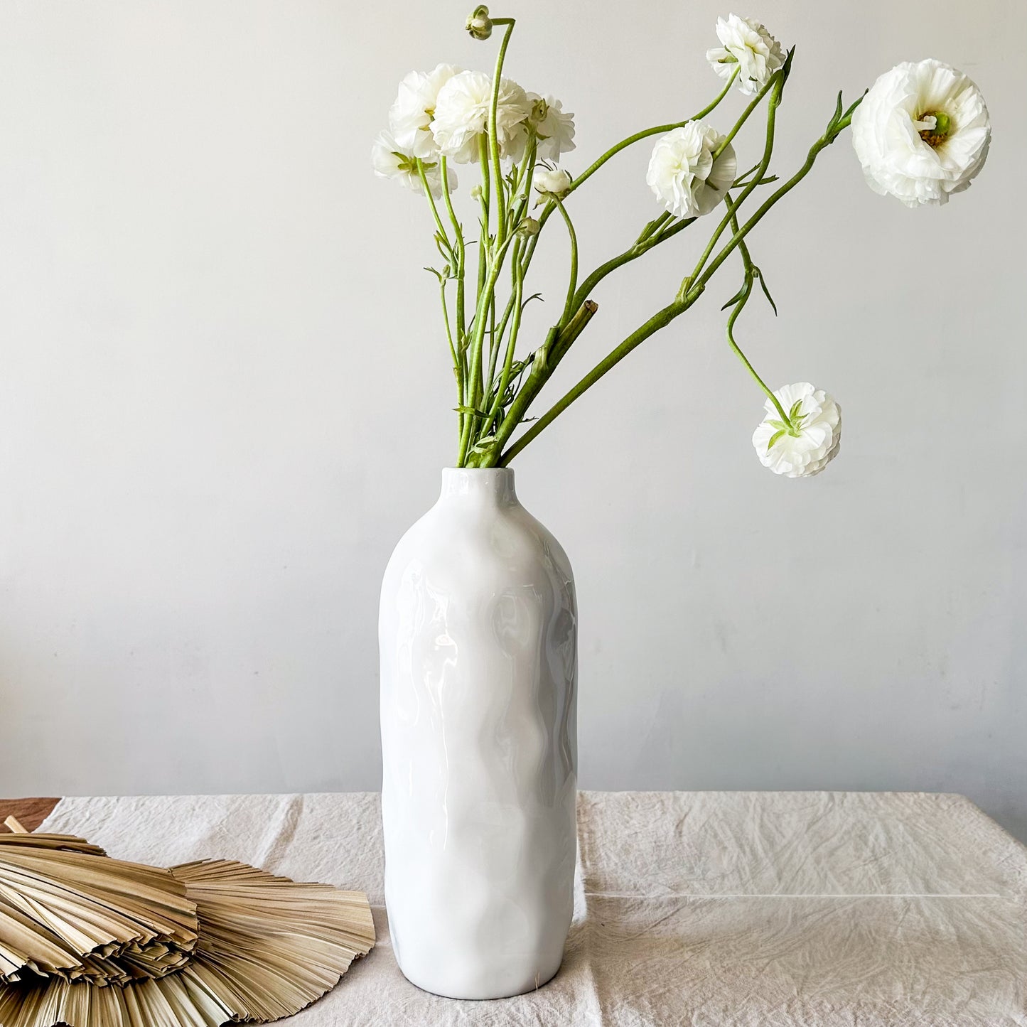 Florero Botella Cerámica Esmaltada