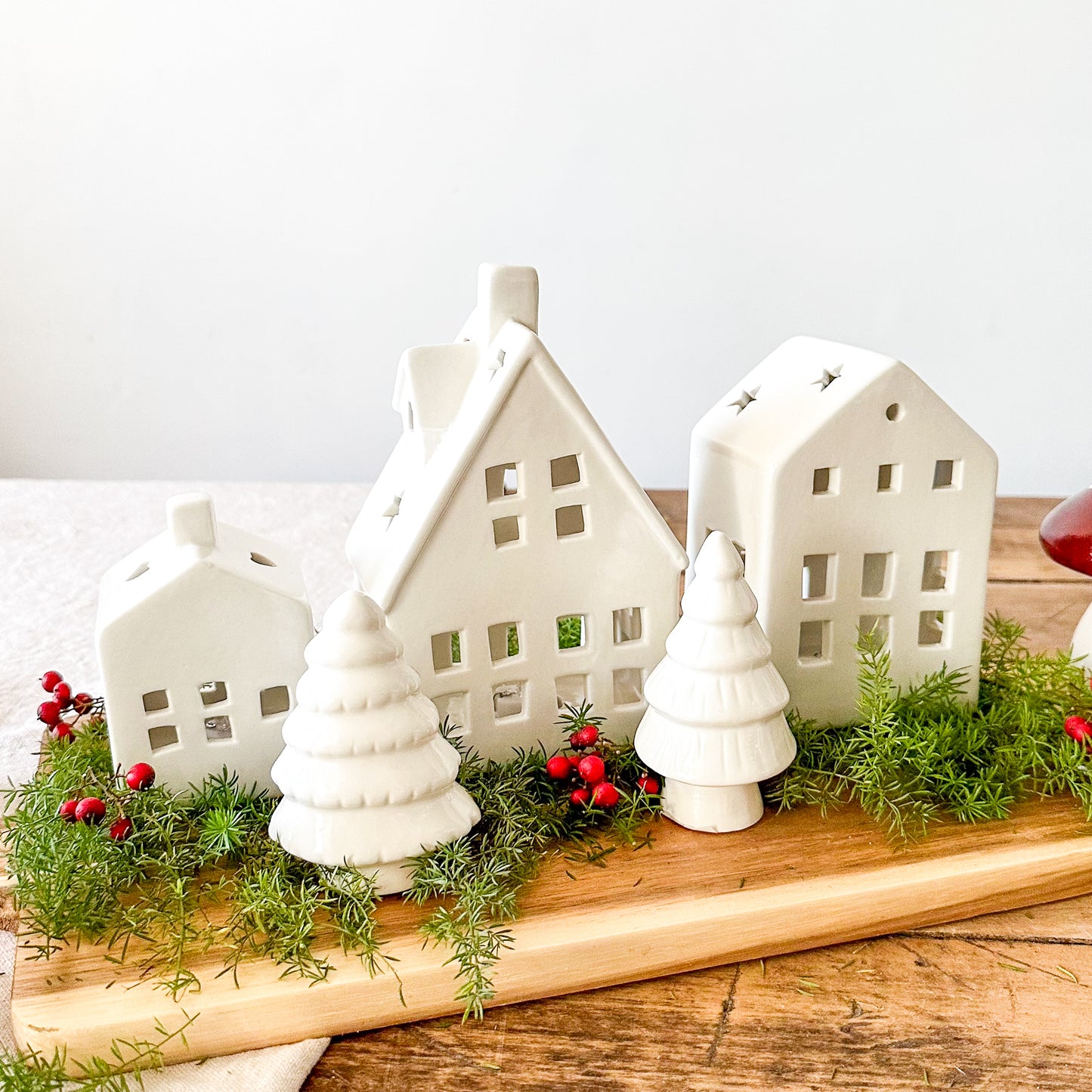 Set 2 Árboles Navidad Cerámica 9cm - Decoración Minimalista Adorno Frank Home Chile