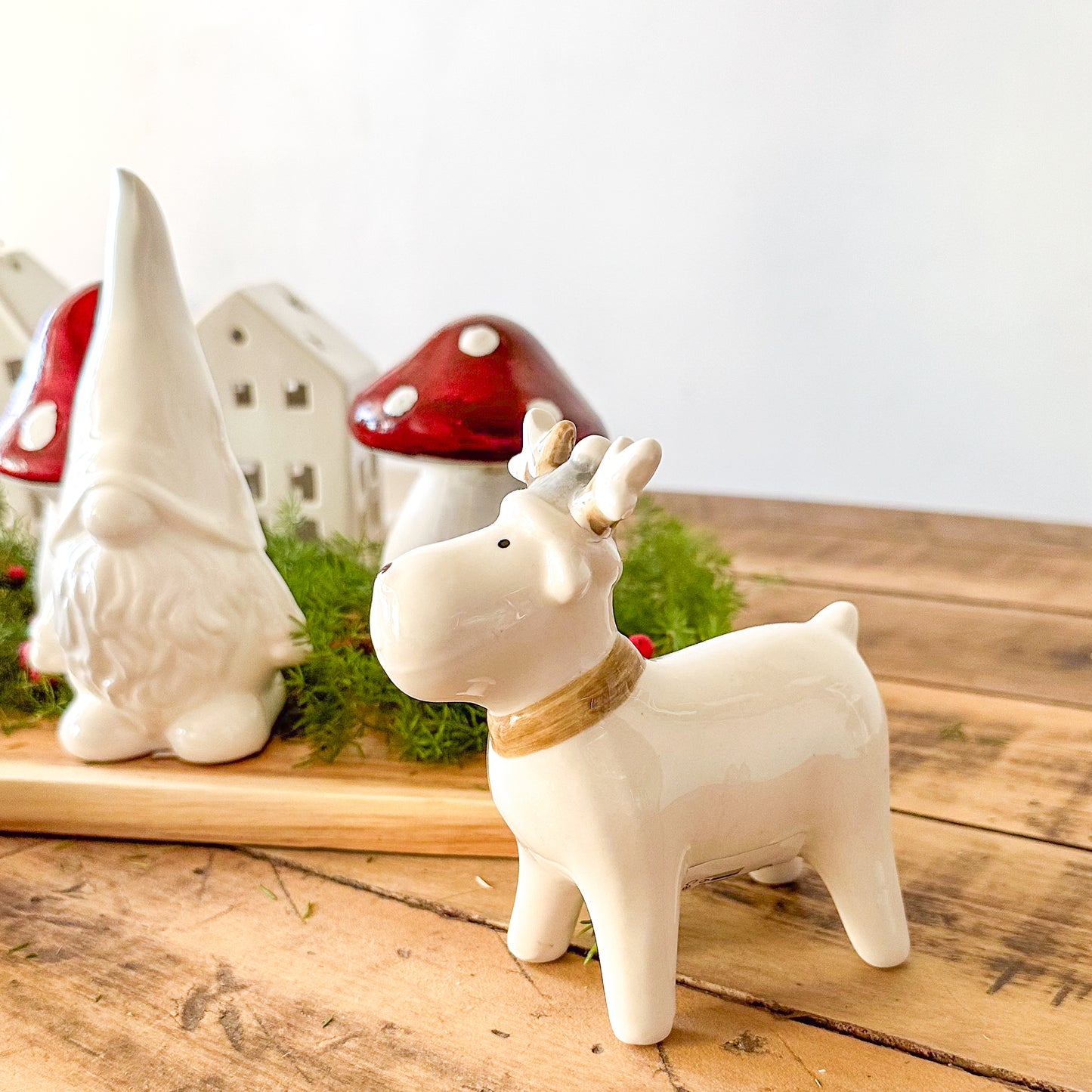 Reno Cerámica Navidad 13cm - Adorno Festivo Minimalista Adorno Frank Home Chile