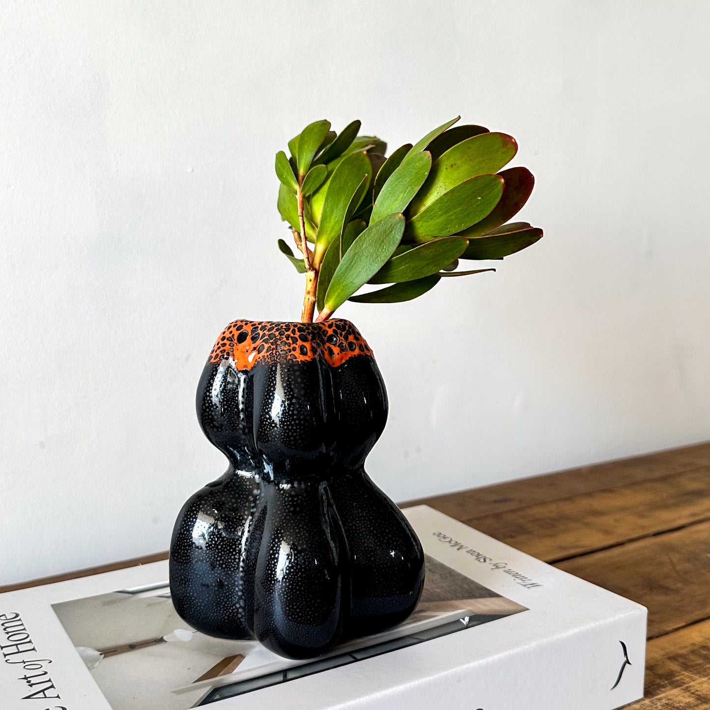 Mini Florero Cerámica Negro Florero Frank Home Chile