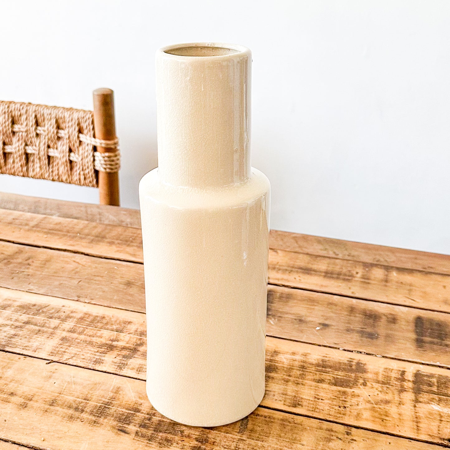 Florero Cerámica Esmaltada Tubo Florero Frank Home Chile