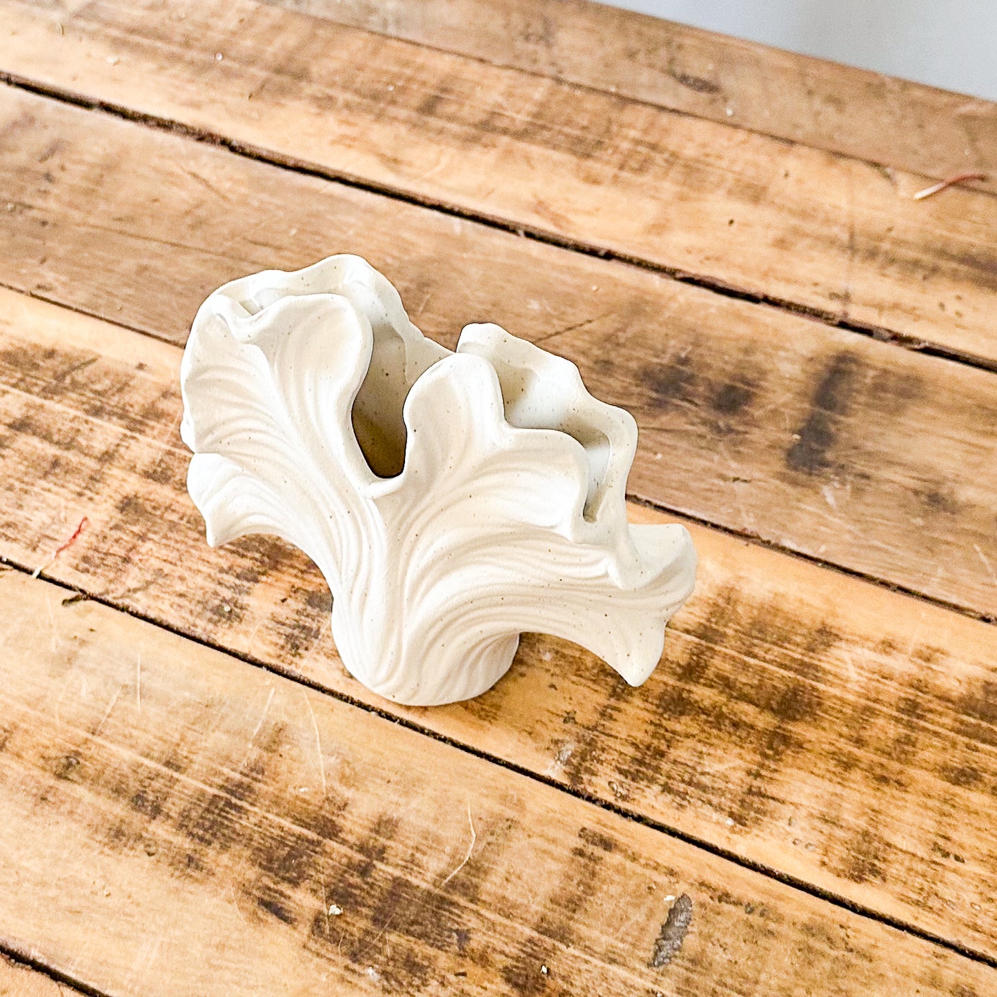 Florero Forma Coral Cerámica 15 cm - Diseño Orgánico Inspirado en el Mar Florero Frank Home Chile