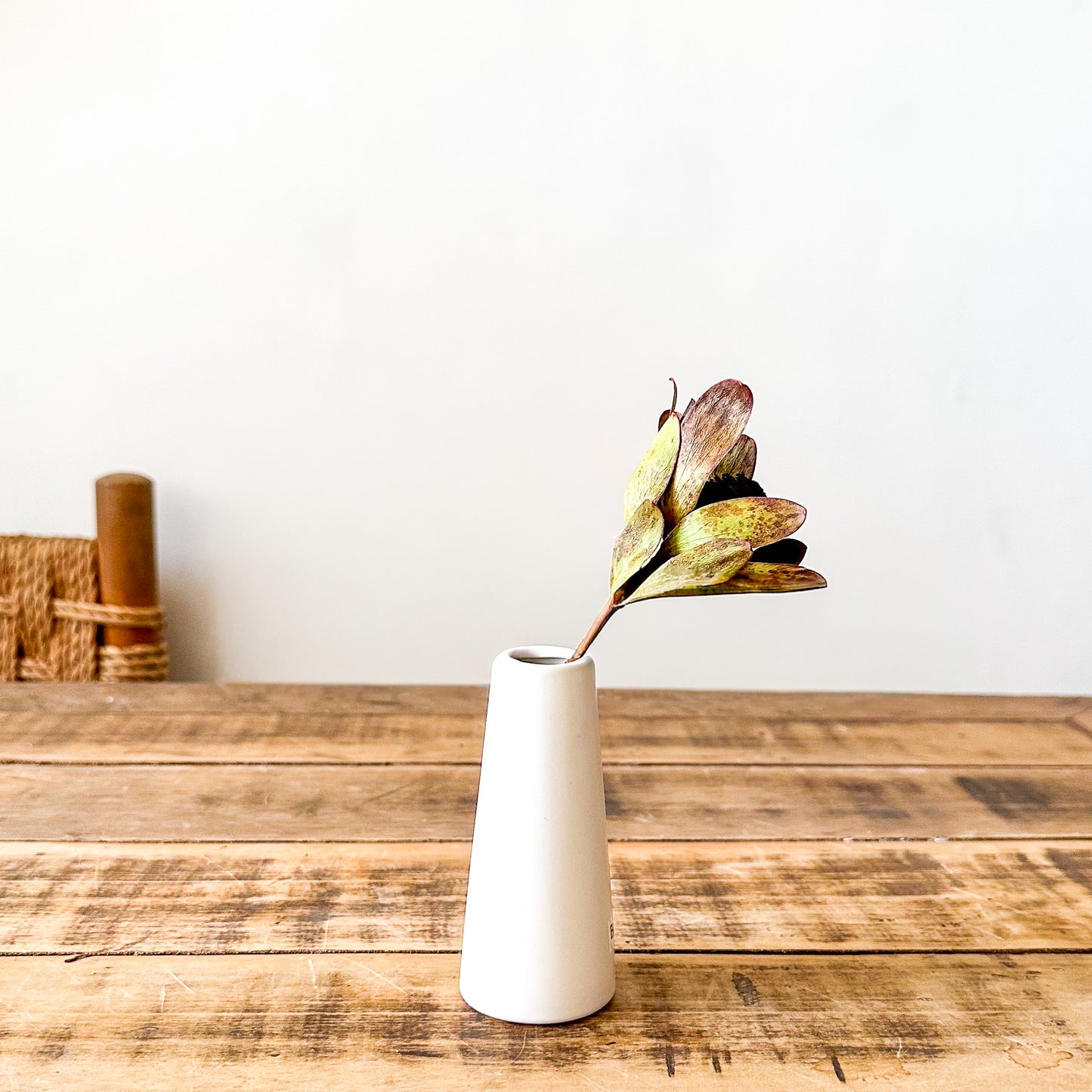 Mini Florero Solitario Cónico Cerámica Blanco Florero Frank Home Chile