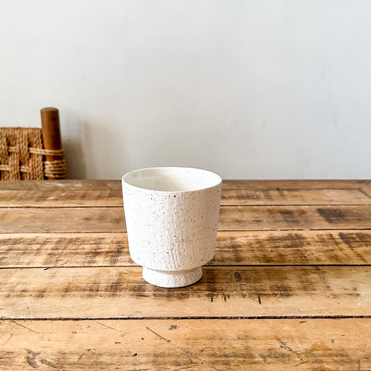 Pot Cerámica Rústica Blanca Porta Macetero Frank Home Chile