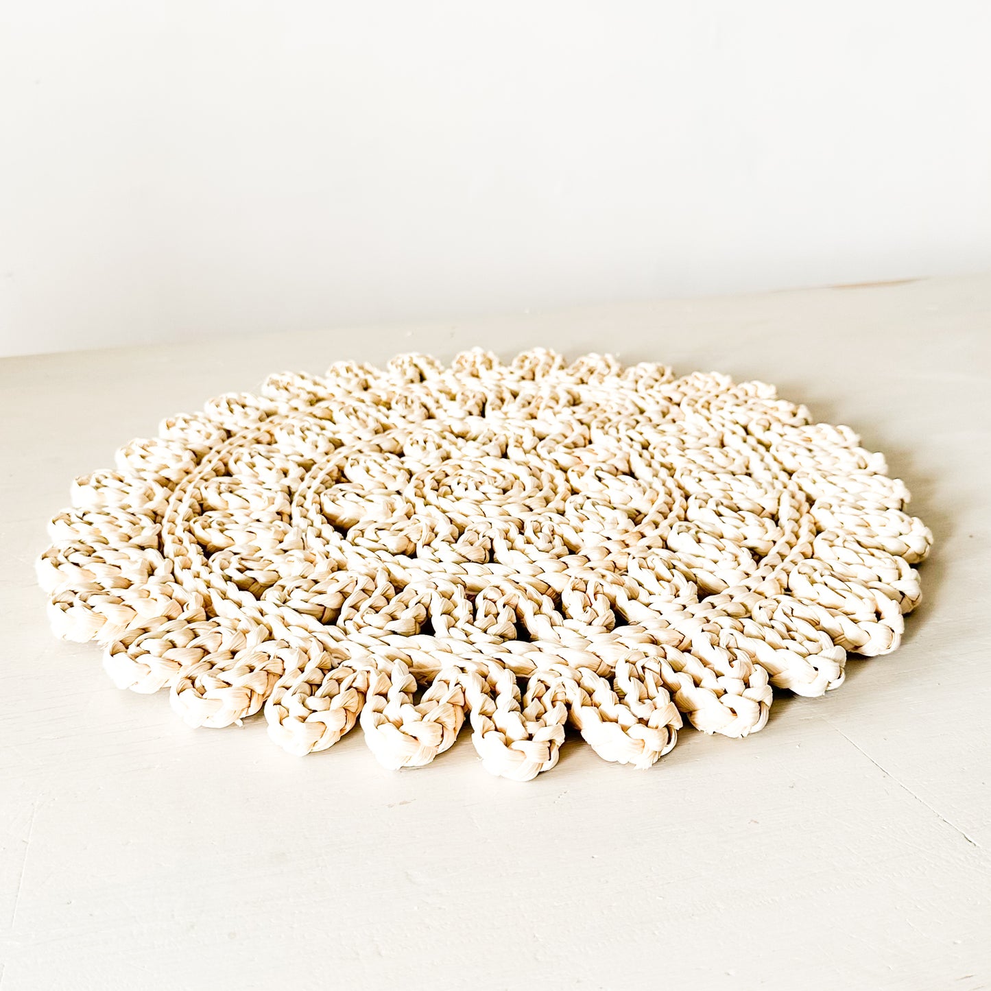 Base decorativa tejida flor