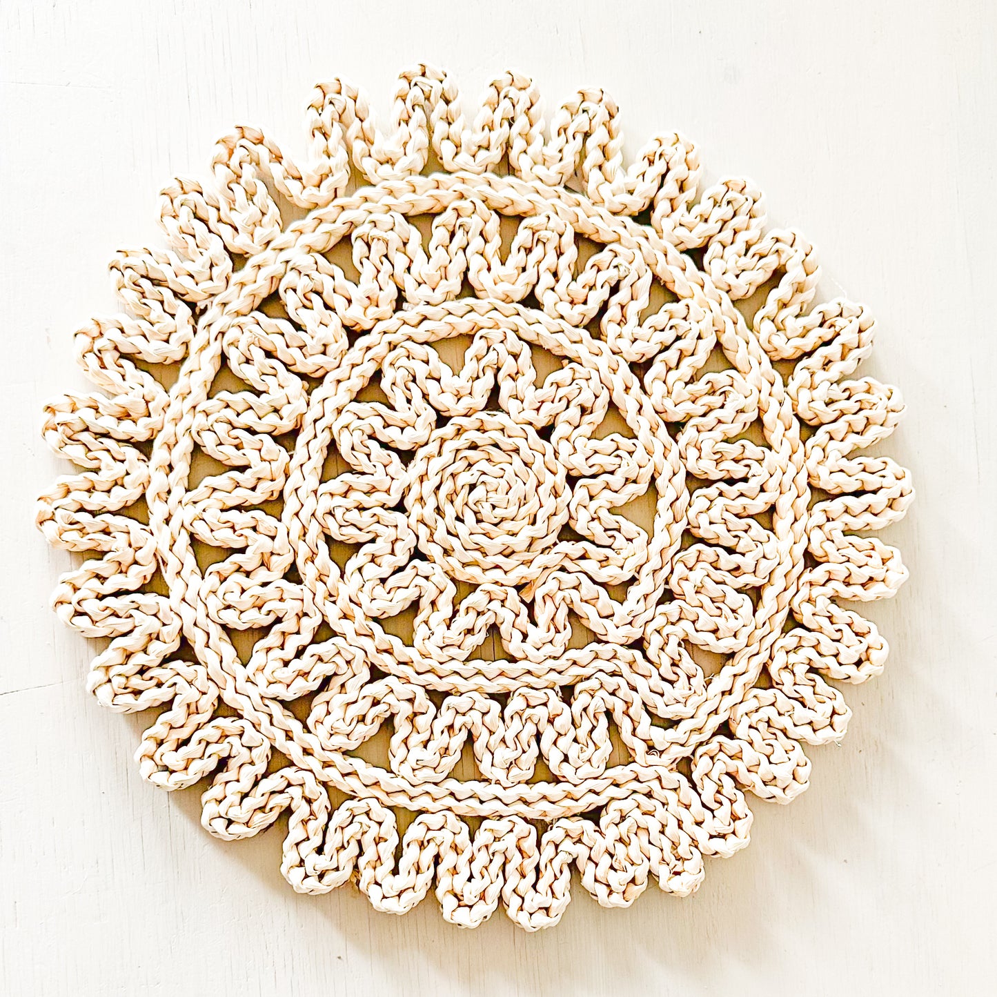 Base decorativa tejida flor