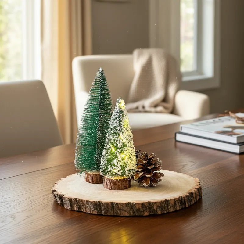 Mini Árbol Navidad Verde o Rojo con luz 20 cm Adorno Frank Home Chile