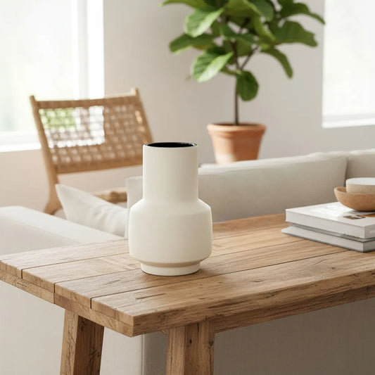 Florero Cerámica Borde Negro Florero Alto Florero Frank Home Chile