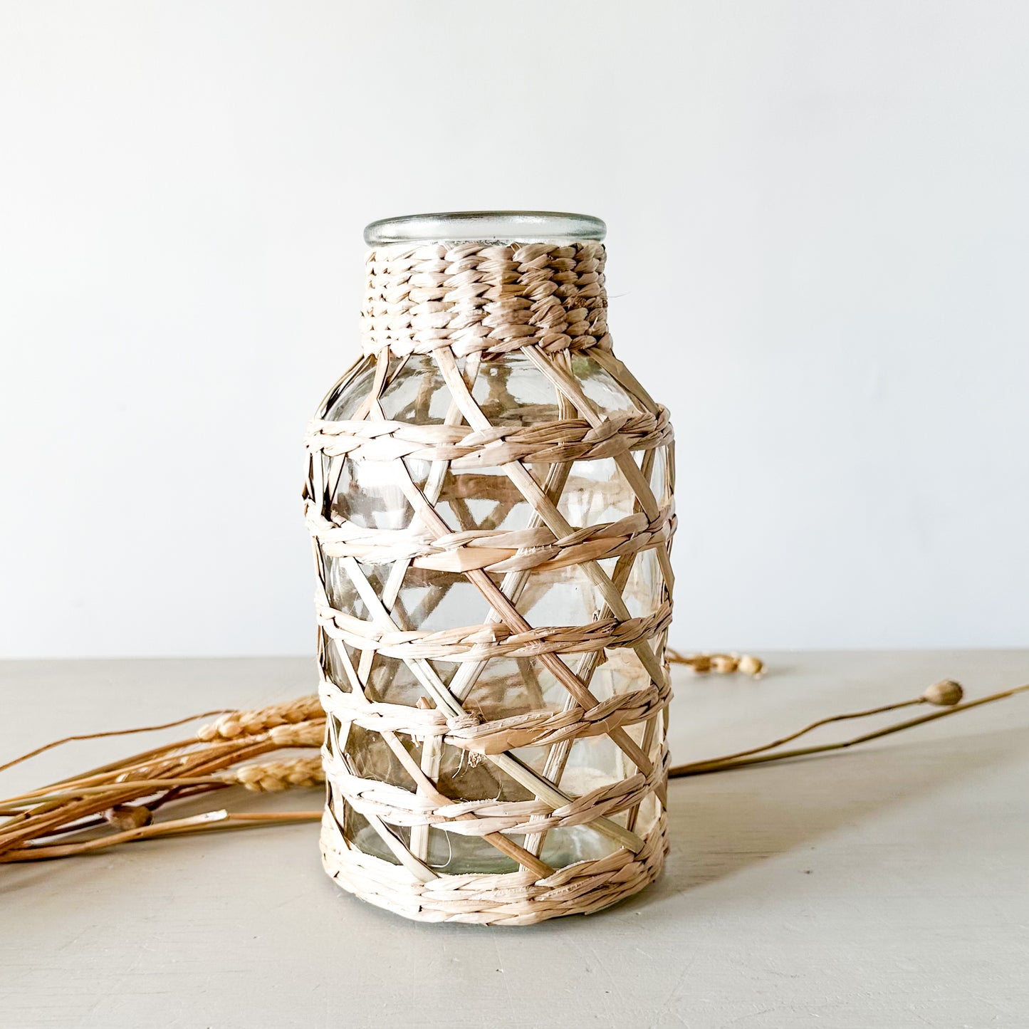 Florero Vidrio Mimbre Florero Frank Home Chile