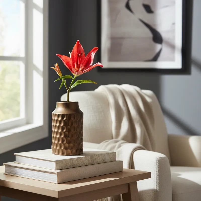 Florero Metálico Bronce Florero Frank Home Chile