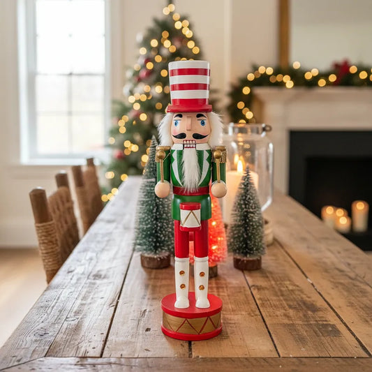 Cascanueces Decorativo de Pie 38cm - Diseño Tradicional Navideño Rojo Adorno Frank Home Chile