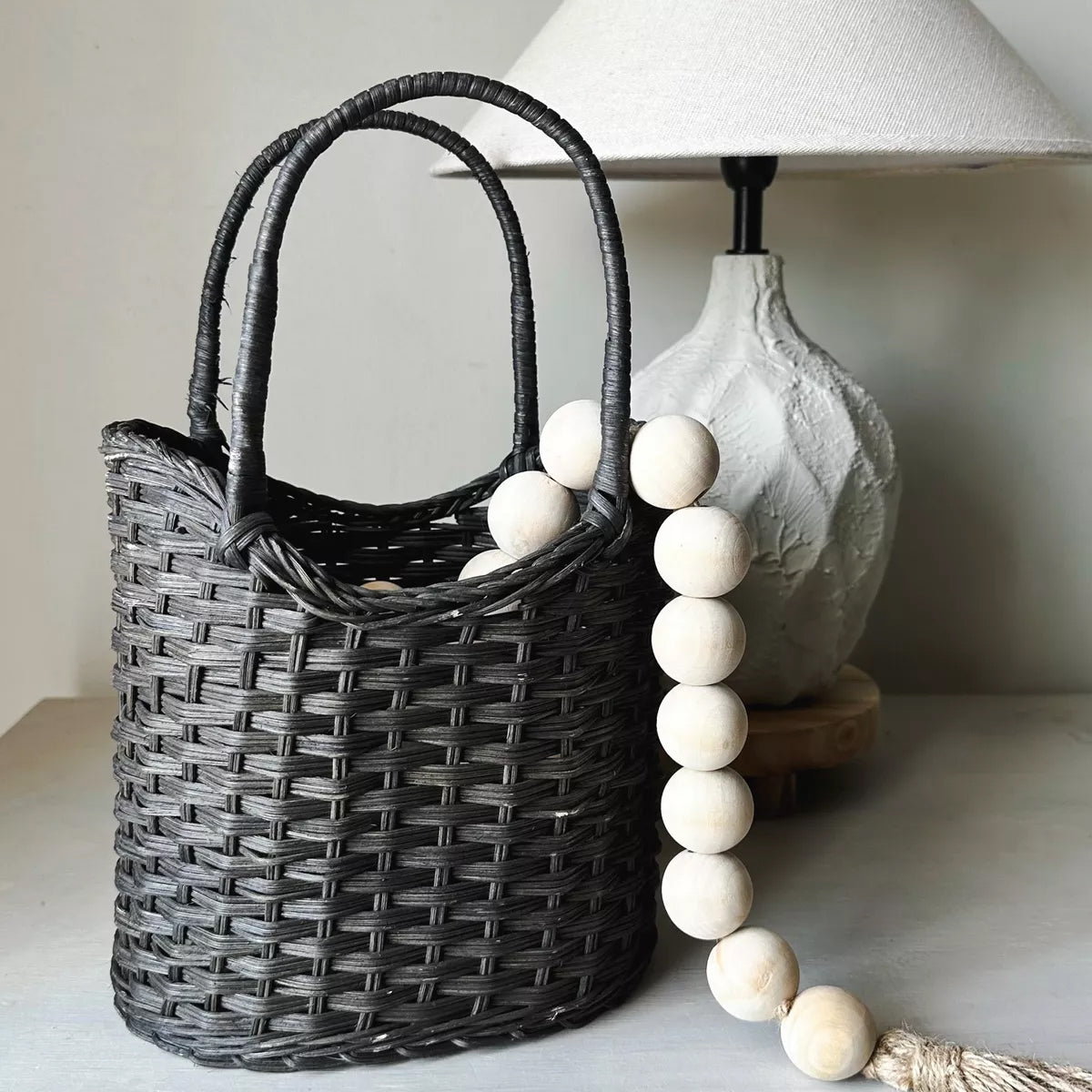Canasto Mimbre Negro Destonalizado Canasto mimbre Frank Home Chile