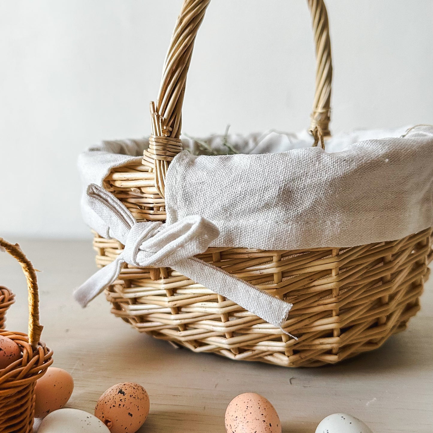 Canasto mimbre picnic con forro Canasto mimbre Frank Home Chile