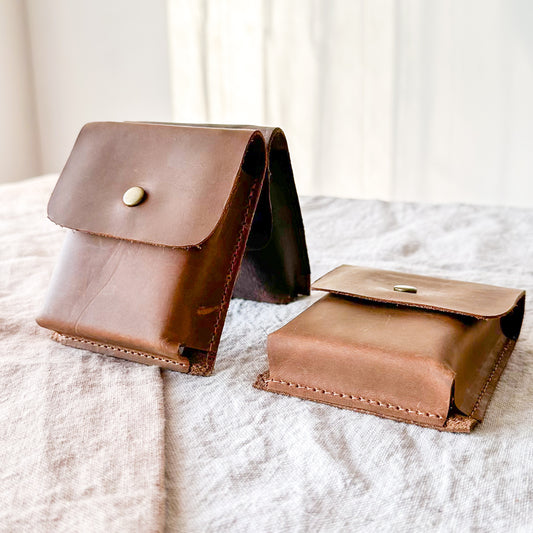 Cartuchera Cuero Graso Natural Artesanal Chilena Habano Estuche Frank Home Chile