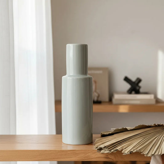 Florero cerámica celeste tubo Florero Frank Home Chile