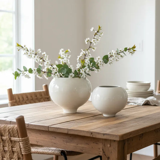 Base Centro de Mesa Cerámica Esmaltada - Diseño Rústico Elegante Centro de mesa Frank Home Chile