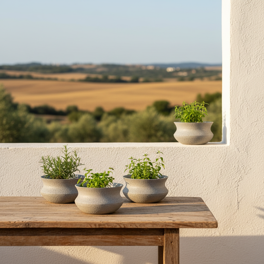 Porta Macetero Cerámica Textura Rústica 21 cm Porta Macetero Frank Home Chile