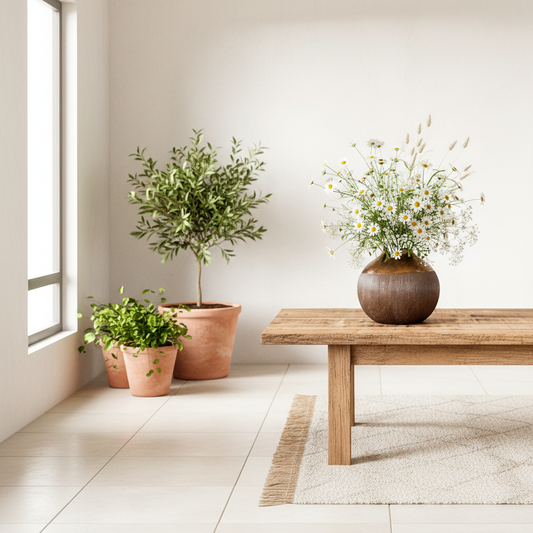 Florero Redondo Metálico Bronce Envejecido Florero Frank Home Chile