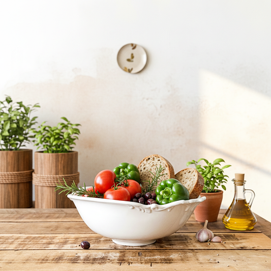 Fuente Ensaladera Provenzal - Diseño Artesanal Cerámica Fuente Frank Home Chile