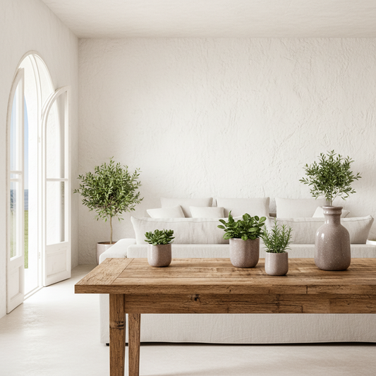 Florero Botella Cerámica Esmaltada Taupe 17cm - Textura Artesanal Florero Frank Home Chile