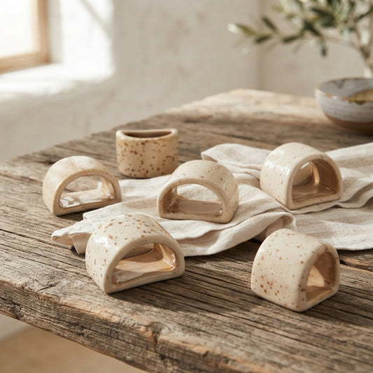 Set 6 servilleteros Cerámica Esmaltada Accesorio Frank Home Chile