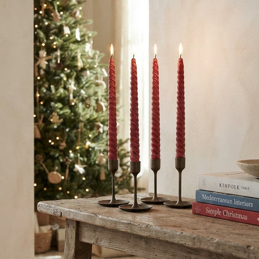 Set 4 Velas Espiral 24 cm Vela Frank Home Chile