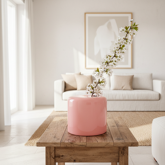 Florero Cilíndrico Decorativo Rosa Florero Frank Home Chile