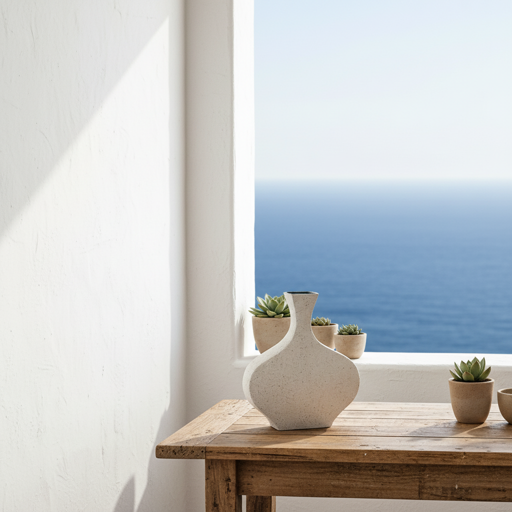 Florero Ánfora Cerámica Texturada Blanca 30.5cm | Frank Home Decoración Frank Home Chile