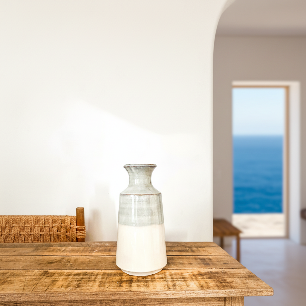 Florero Cerámica Esmaltada Bicolor 30cm Artesanal | Frank Home Florero Frank Home Chile