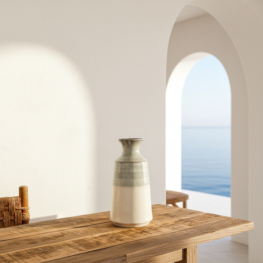 Florero Cerámica Esmaltada Bicolor 30cm Artesanal | Frank Home Florero Frank Home Chile