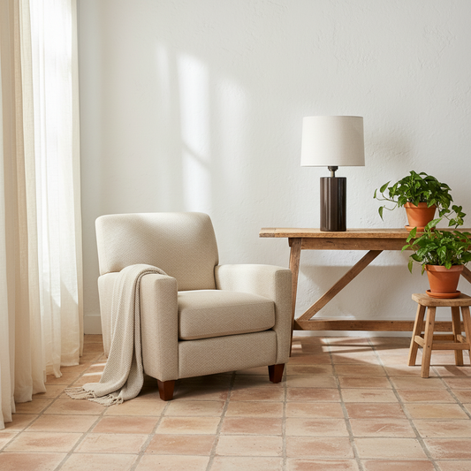 Lámpara Cerámica Esmaltada Moro - Pantalla Cilíndrica Lampara de mesa Frank Home Chile