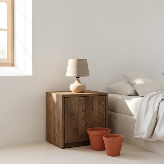 Mini Lámpara Cerámica Rústica Beige Lampara de mesa y escritorio Frank Home Chile