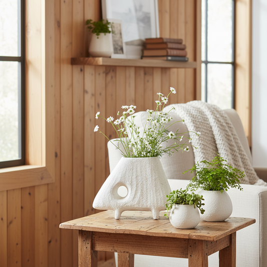 Jarrón Cerámica Texturada Florero Frank Home Chile