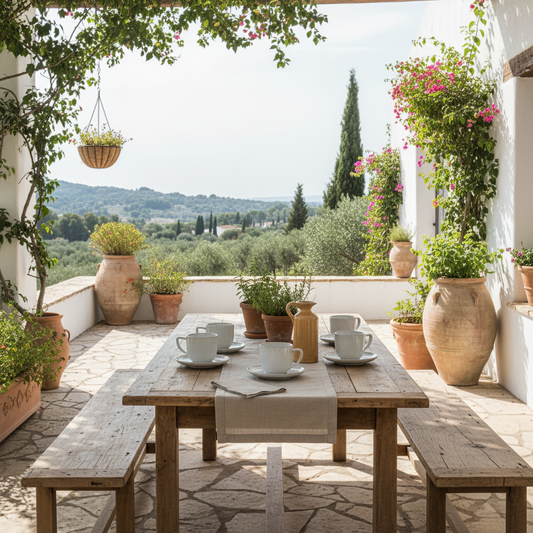 Set 6 Tazas con Platillo Cerámica 60ml - Elegante Set Tazas Frank Home Chile