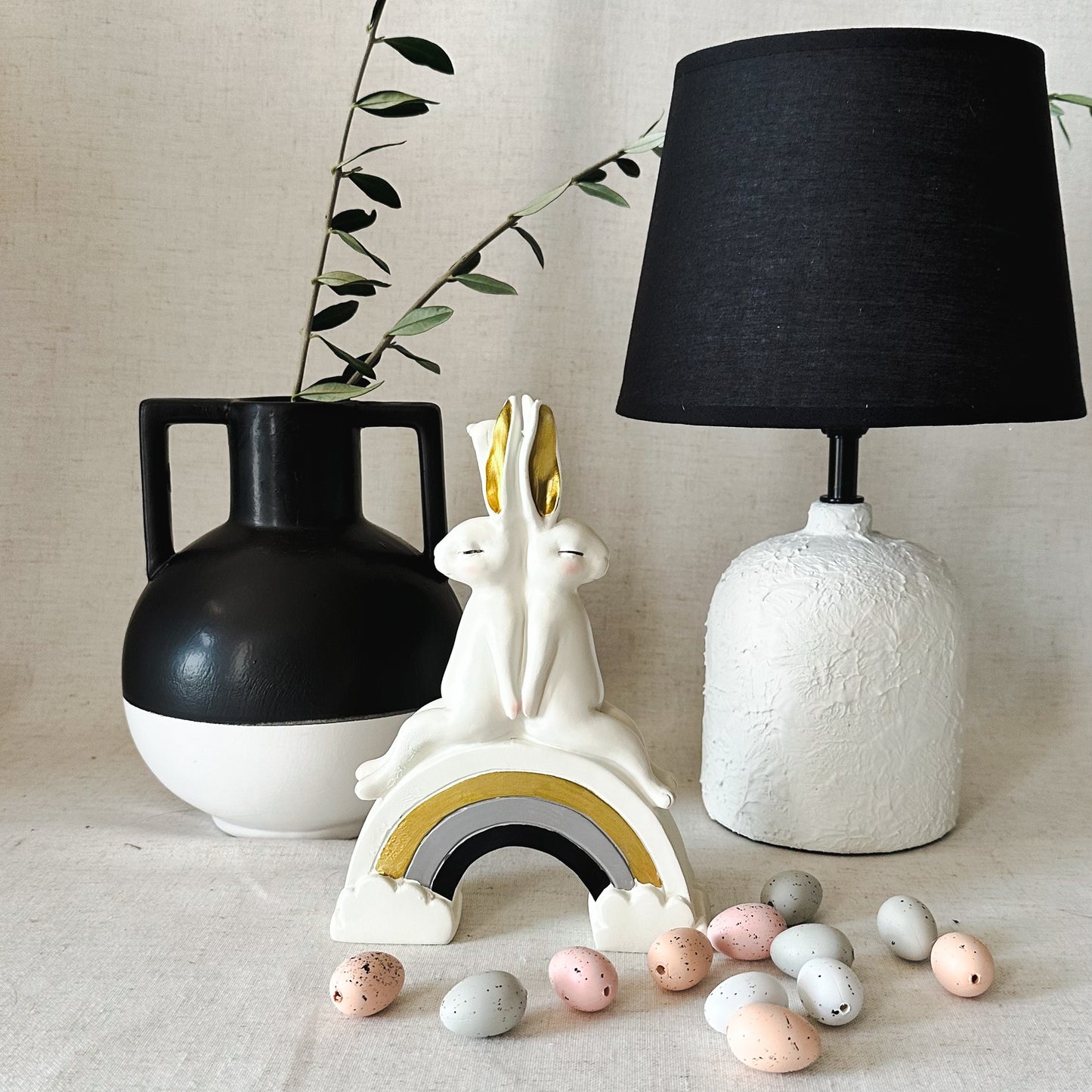 Adorno Conejo Arcoiris Decorativo 21cm - Cerámica Adorno Frank Home Chile