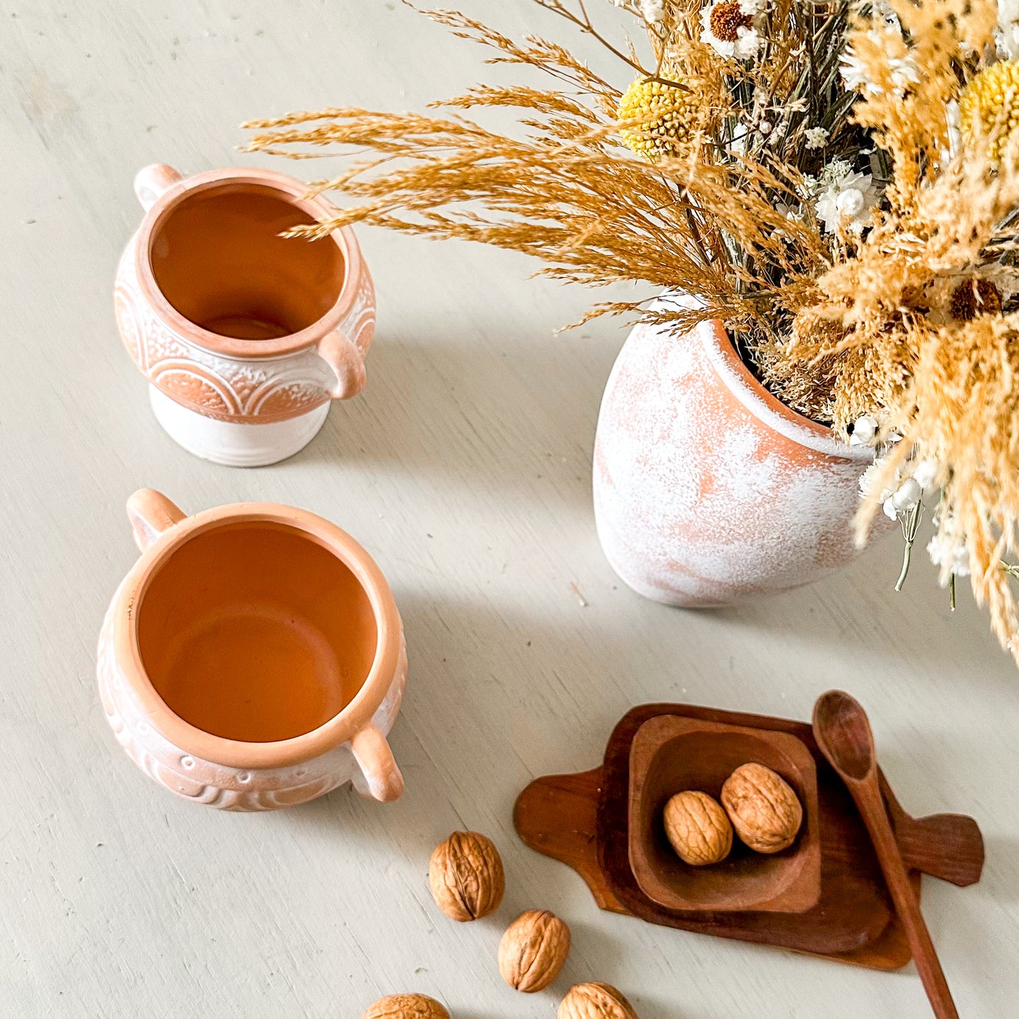 Set 2 vasijas cuencos decorativos étnicos Adorno Frank Home Chile