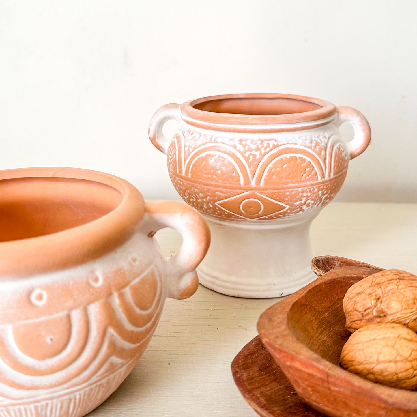 Set 2 vasijas cuencos decorativos étnicos