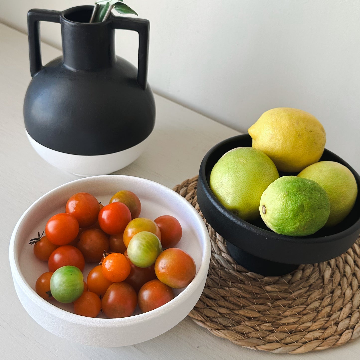 Base centro de mesa cerámica negro Centro de mesa Frank Home Chile