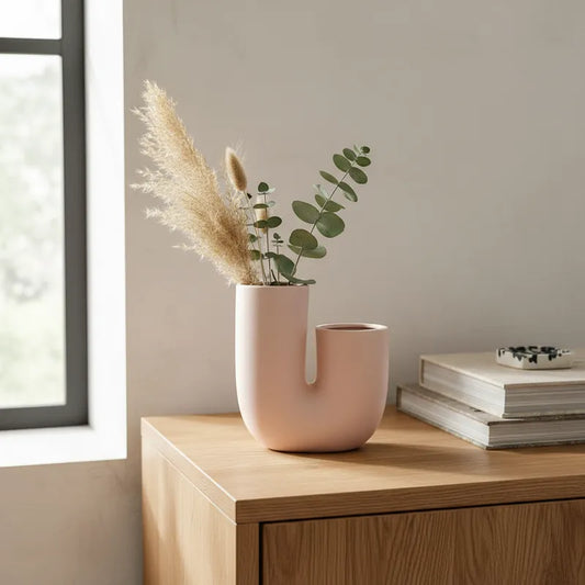 Florero Rosa Pálido Cilíndrico 20cm - Frank Home Florero Frank Home Chile